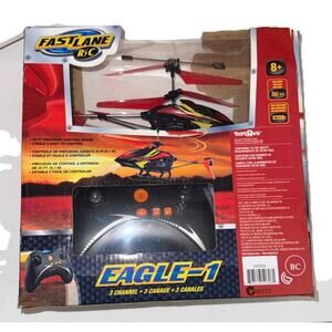 RC Helicopters Red Fast Lane Eagle 1 Three Channels Toys R Us NOS Untested